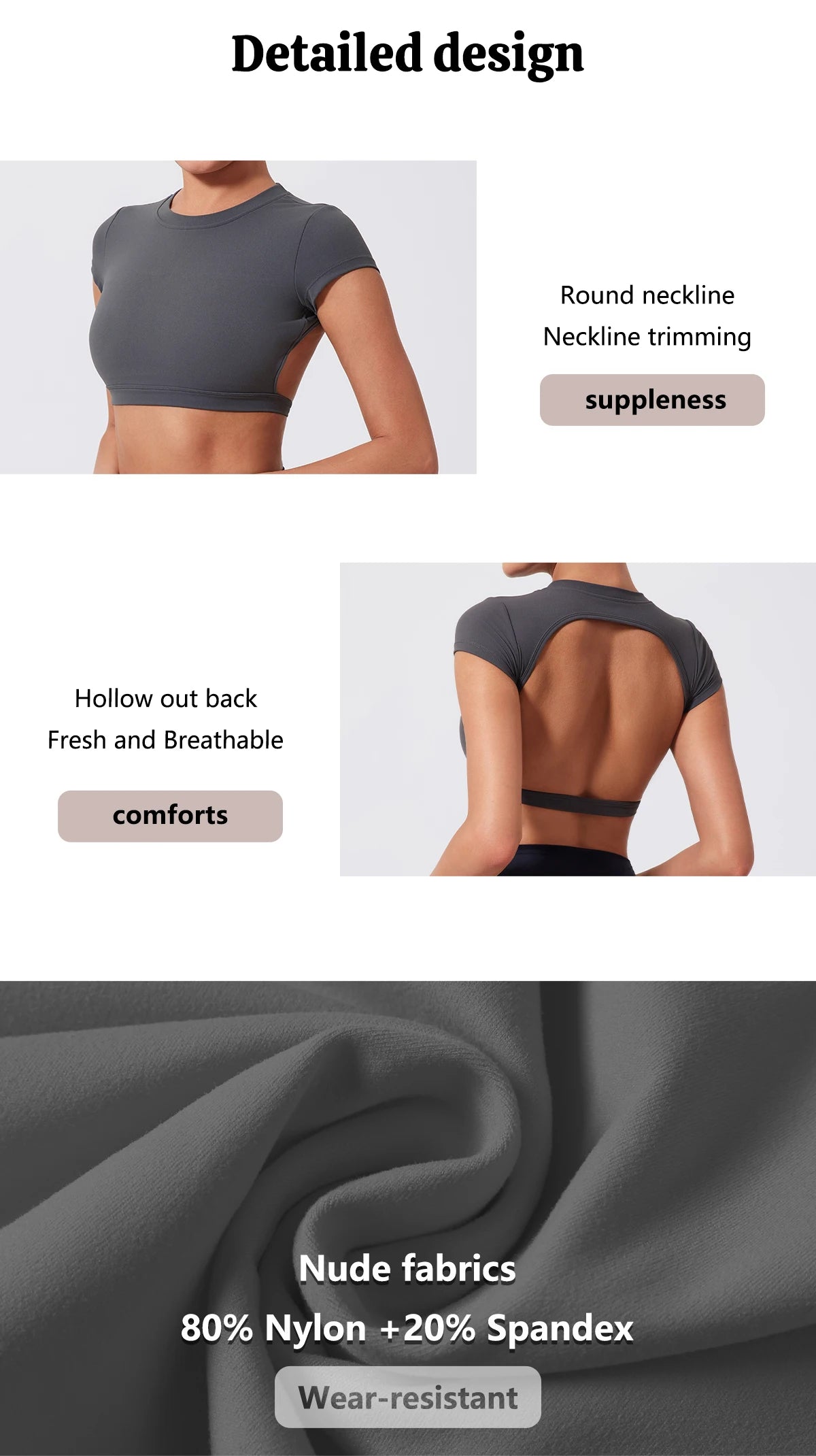 Women's Athletic Crop Top - Quick-Dry Backless Workout Top for Yoga, Gym & Fitness