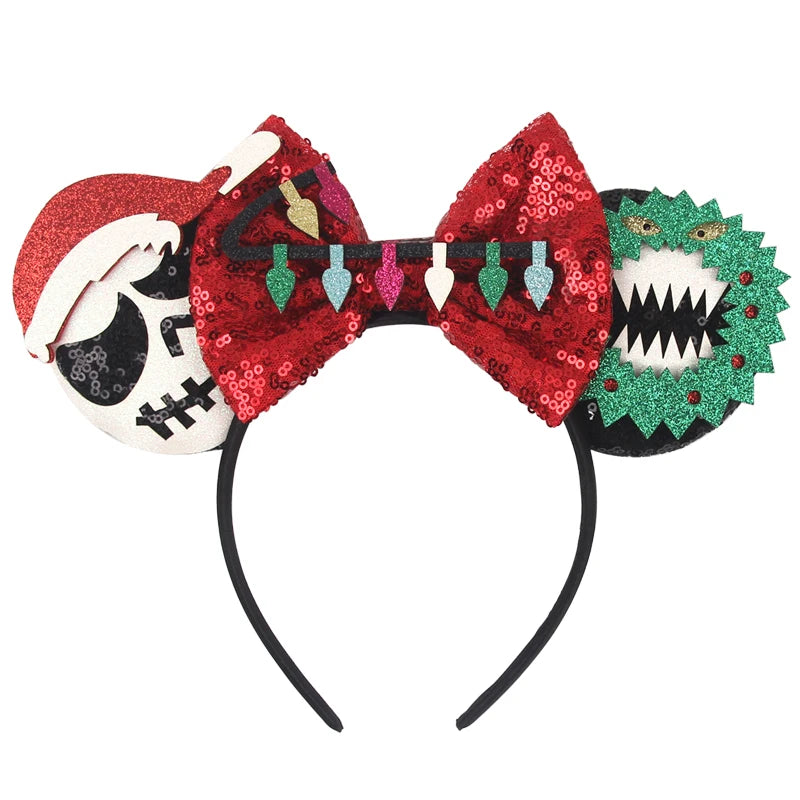 Disney Colorful Sequins Bow Headband – Rainbow Hair Accessory for Girls & Disney Fans