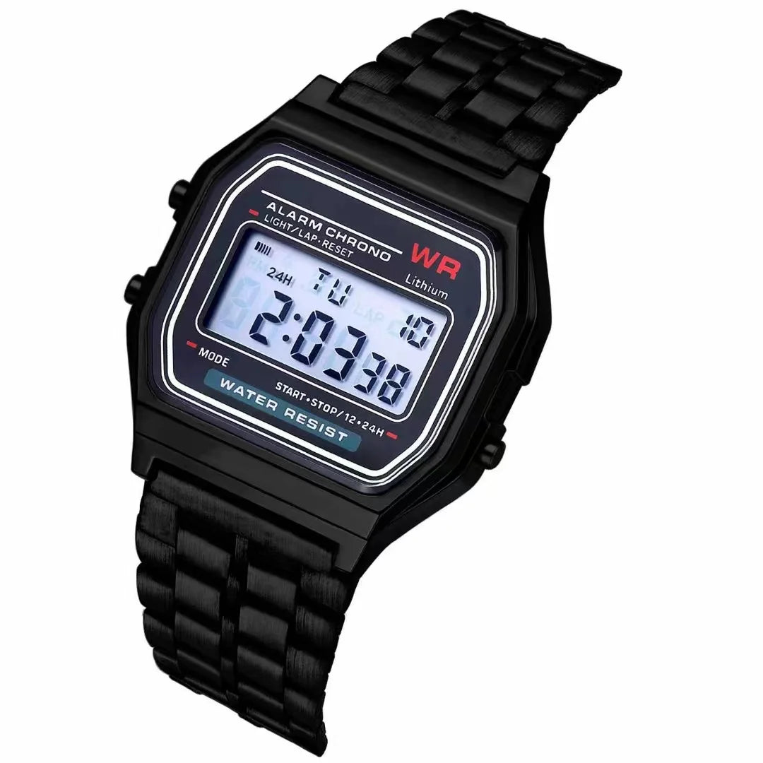 F91W Digital Sports Watch - LED Multi-Function Steel Band Watch for Men & Women