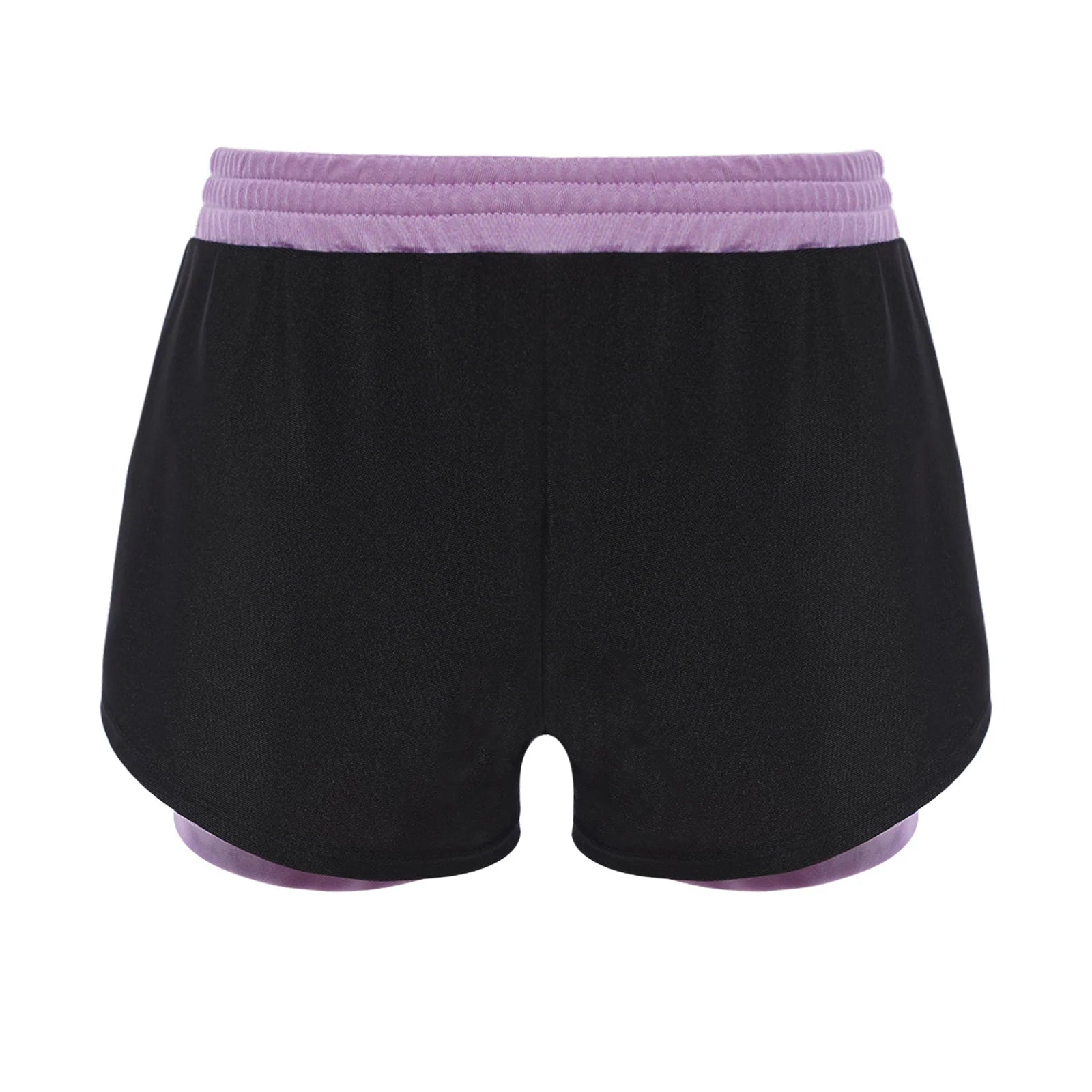 Girls Athletic Shorts - Double-Layer Sports Shorts for Yoga, Running & Workout (Ages 4-14)