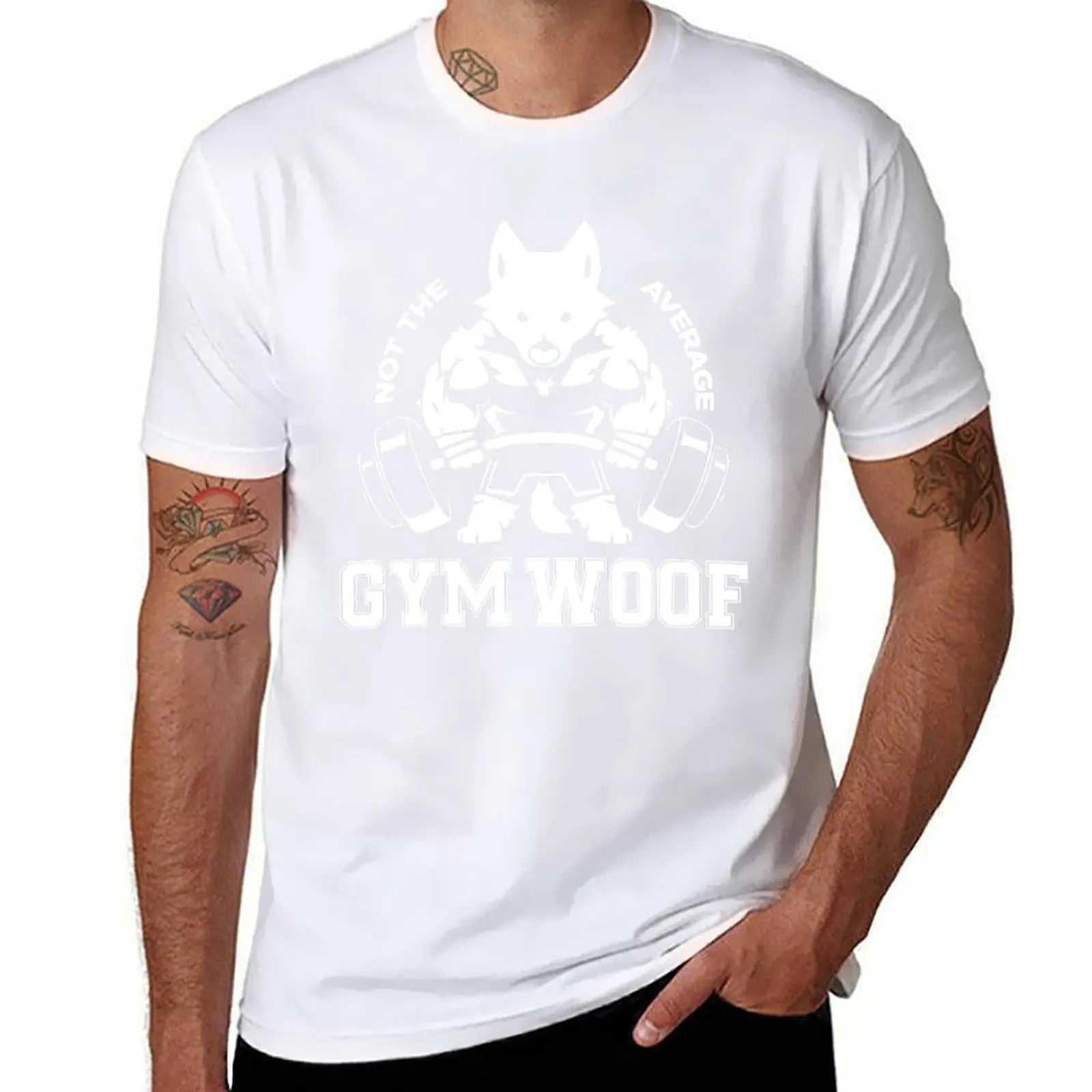 Men's "Gym Woof" Graphic Workout T-Shirt - Cotton Casual Tee