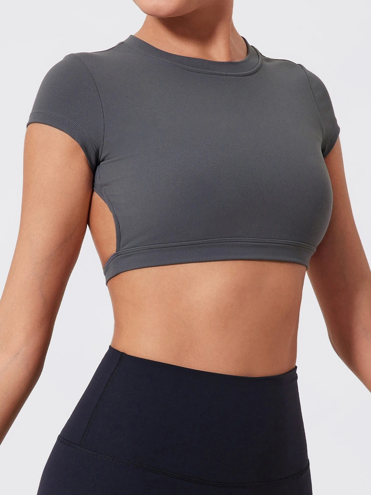 Women's Athletic Crop Top - Quick-Dry Backless Workout Top for Yoga, Gym & Fitness