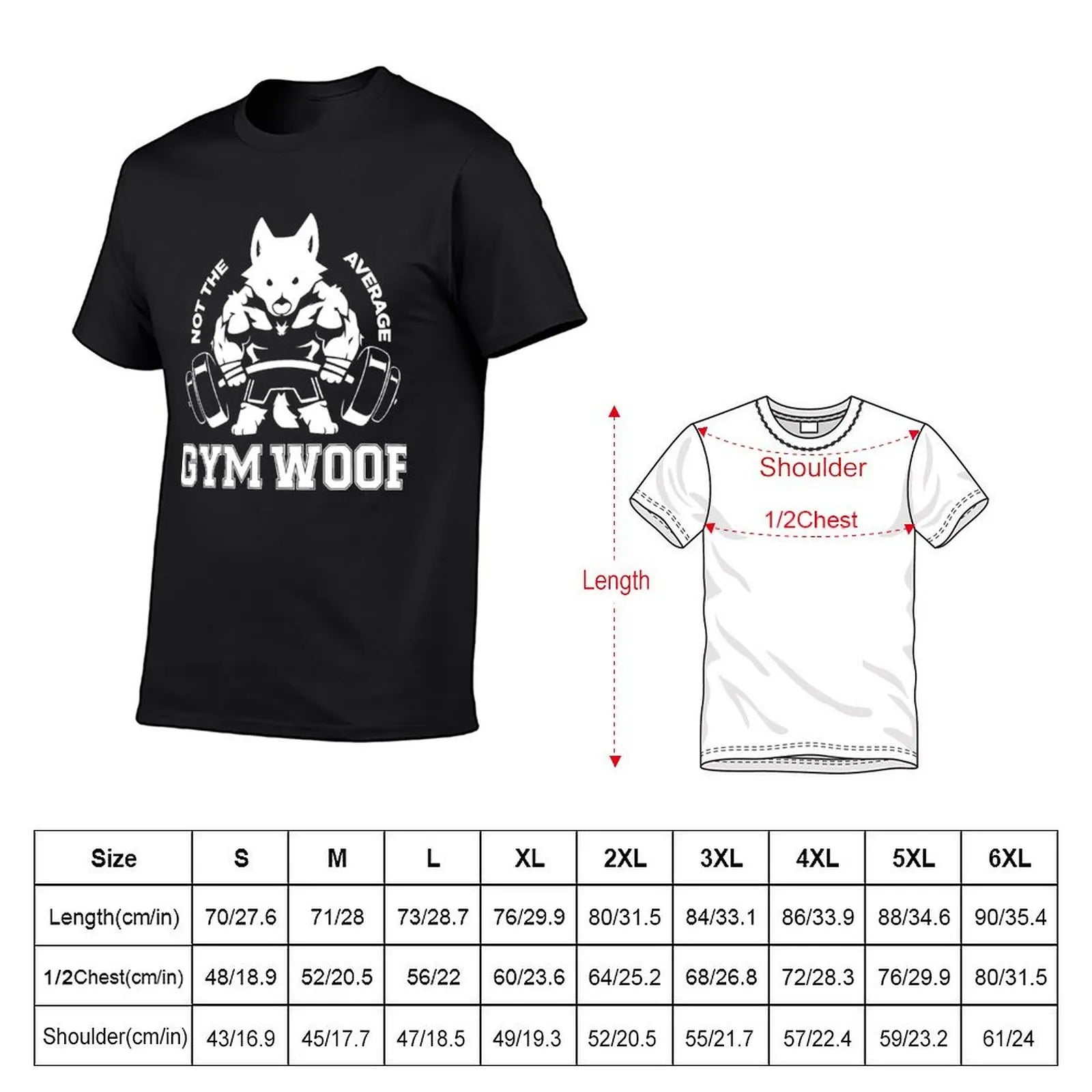 Men's "Gym Woof" Graphic Workout T-Shirt - Cotton Casual Tee