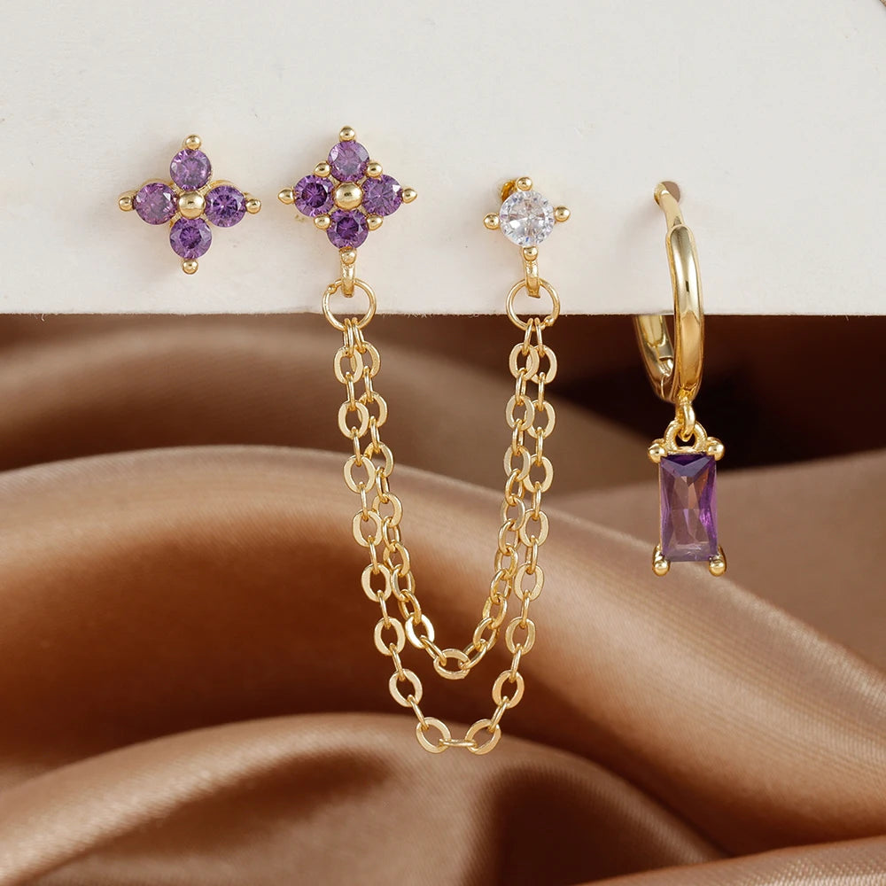 Stainless Steel Constellation Earrings Set – Cartilage Piercing Jewelry