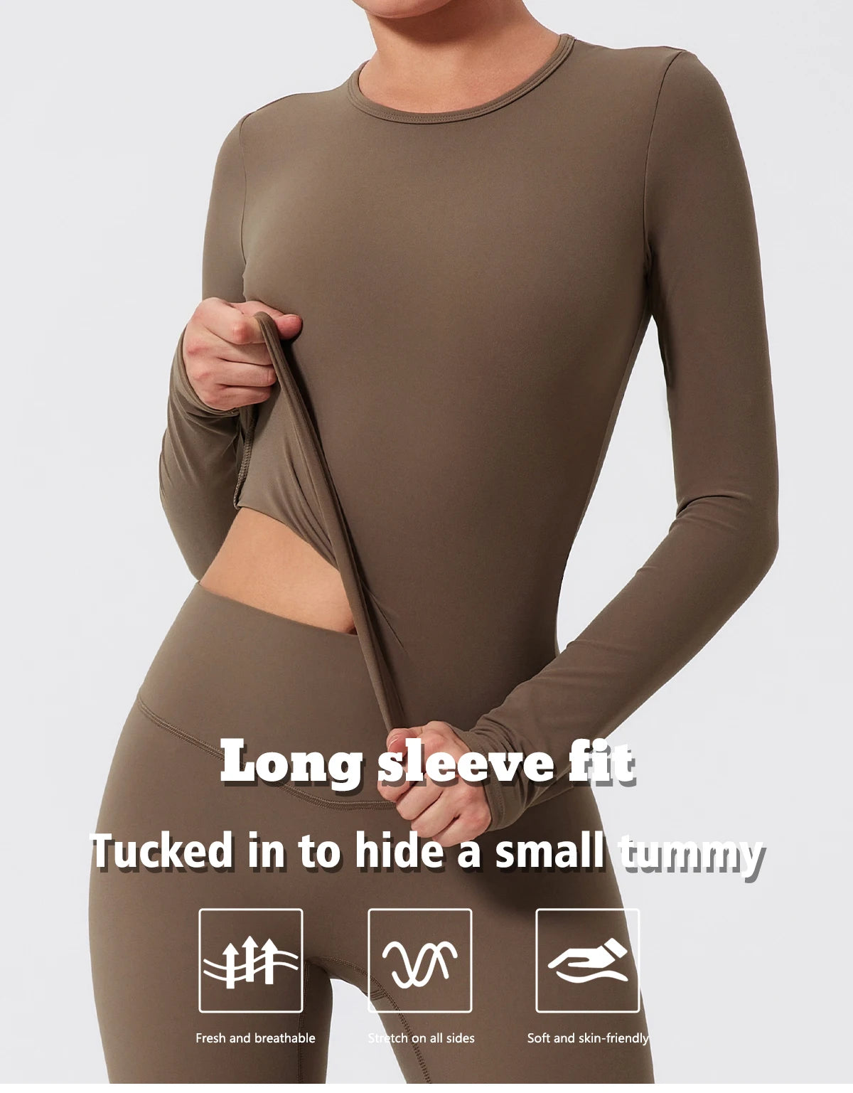 Women's Long Sleeve Athletic Shirt - Quick-Dry Workout Top for Yoga, Gym & Running