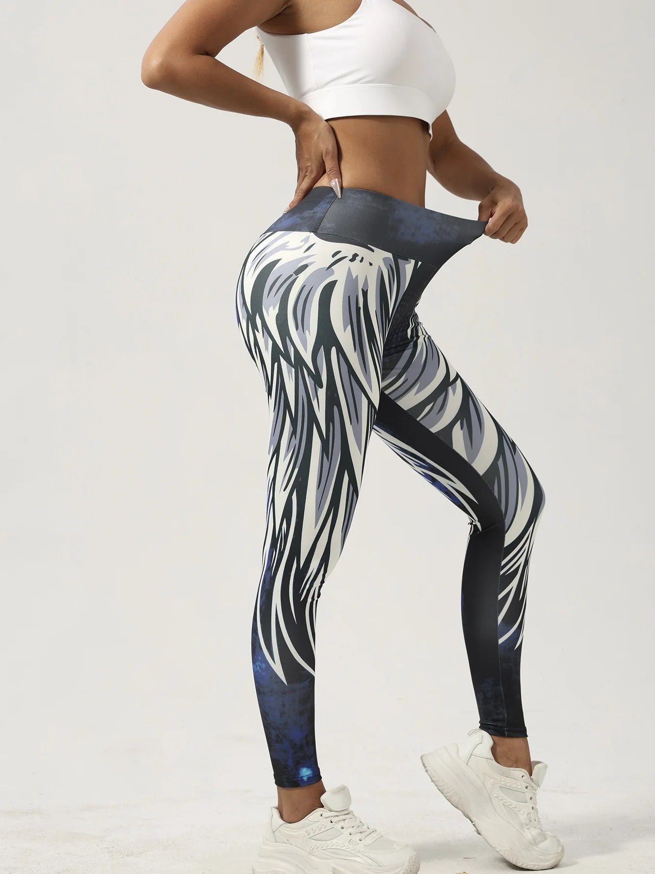 Women's Printed Yoga Leggings - High Waist Workout Pants (Gym Running Athletic Tights)