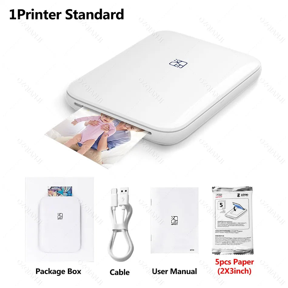 Portable Pocket Photo Printer – Wireless Bluetooth Zink 2x3" Color Printer
