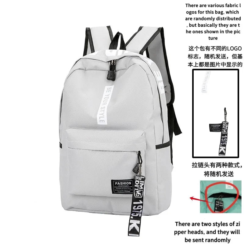Korean Style Student Backpack - Large Capacity School Bag for Men & Women