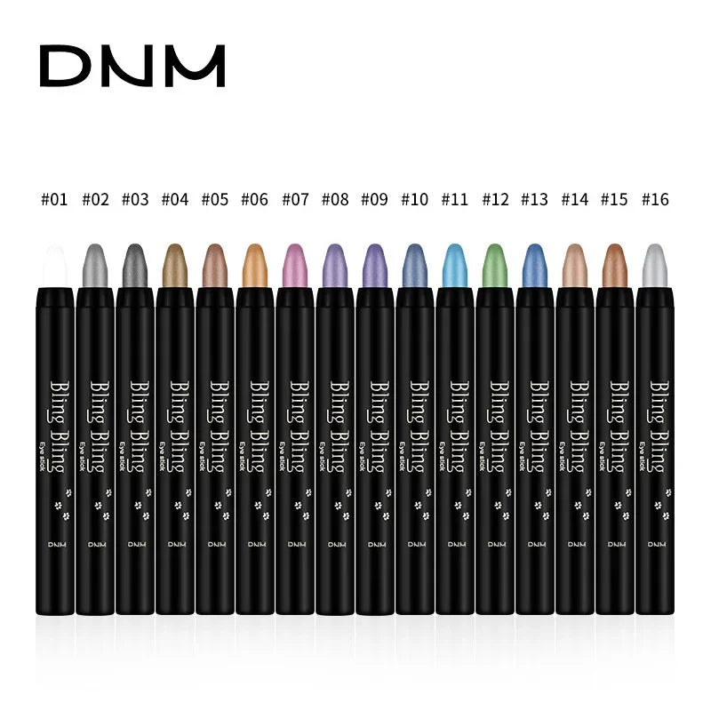 Bling Eye Shadow Pen - 16 Colors Glitter Eyeshadow Stick, Pearlescent Shimmer Pencil
