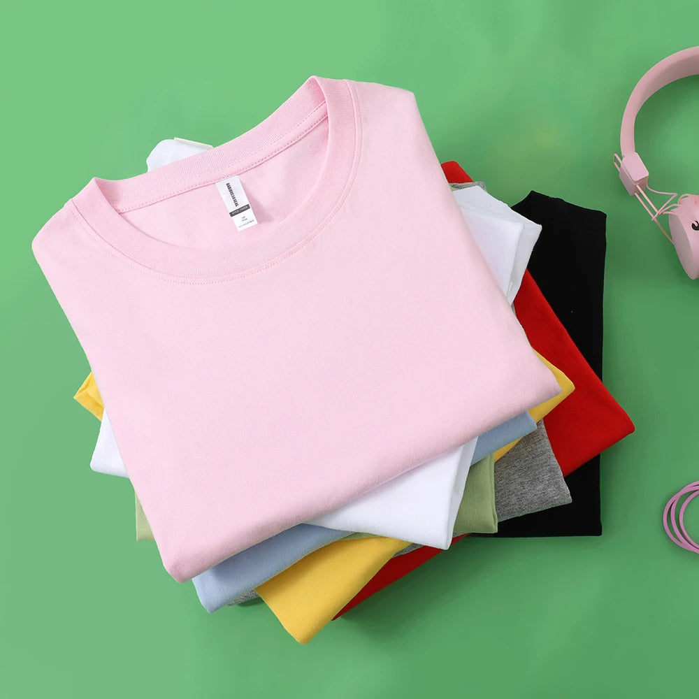 Solid Cotton T-Shirt Men & Women Casual Top
