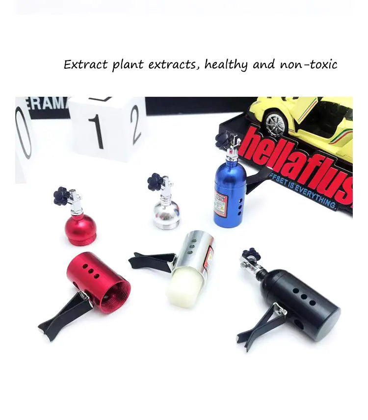 NOS Nitrogen Bottle Car Air Freshener - Lemon Scent Vent Clip Aromatherapy Auto Perfume