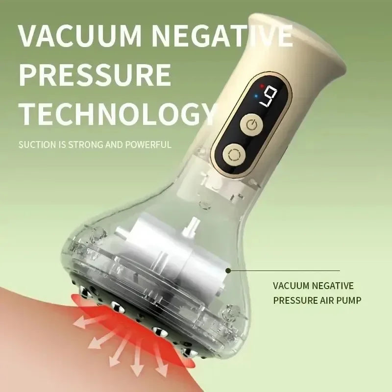 USB Rechargeable Handheld Abdominal Massager with Guasha & Hot Compress