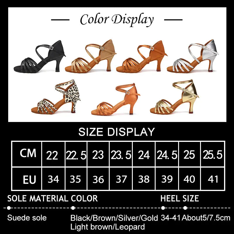 SWDZM Women’s Latin Dance Shoes – High Heels Salsa & Tango