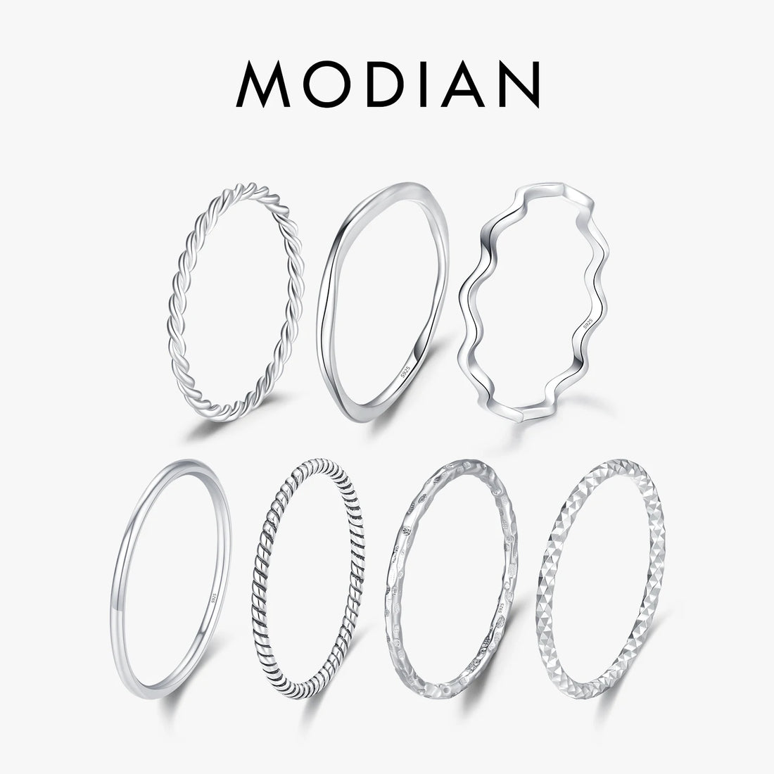 Sterling Silver Stackable Ring – Geometric Finger Ring Jewelry