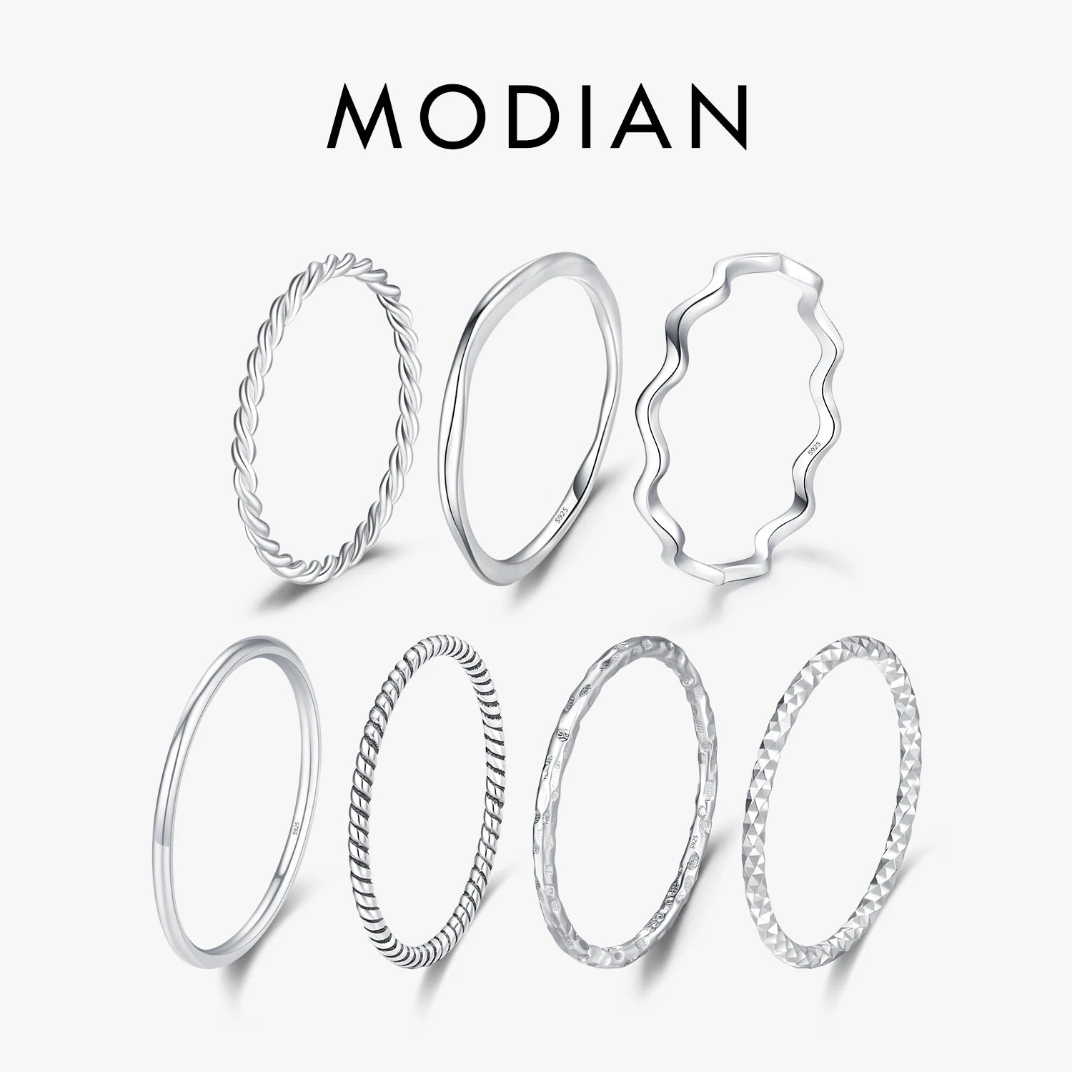 Sterling Silver Stackable Ring – Geometric Finger Ring Jewelry