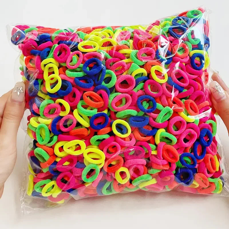 Kids Nylon Elastic Hair Bands – Small Hair Tie Scrunchie Set for Girls | Soft & Gentle