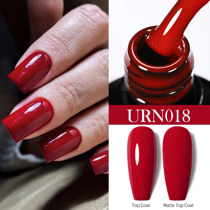 Dark Red Gel Nail Polish – Soak-Off LED/UV Gel Varnish for Salon & Home Use