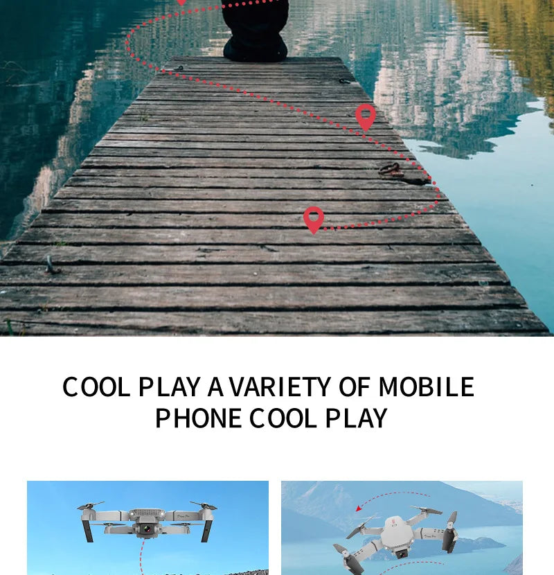 E88 Plus GPS Drone with 8K Dual Camera - 27 Min Flight, Obstacle Avoidance, 1000m Range