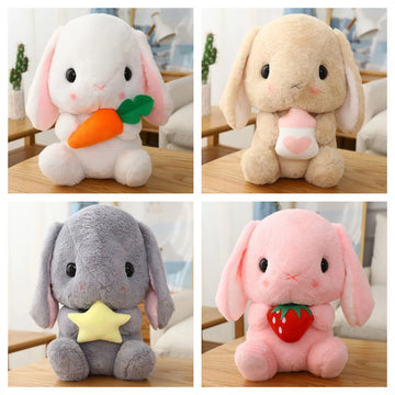 22CM Kawaii Long Ear Bunny Plush Toy Cute Soft Princess Wind Bunny Doll For Friends Birthday Christmas Gift