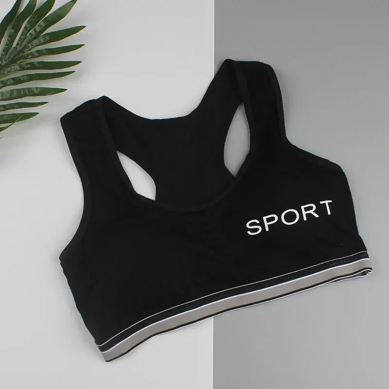 Girls Bra Cotton Children Girls Vest Students Comfortable Breathable Sports Bra No Steel Ring Underwear 7-16Y Kids Bra
