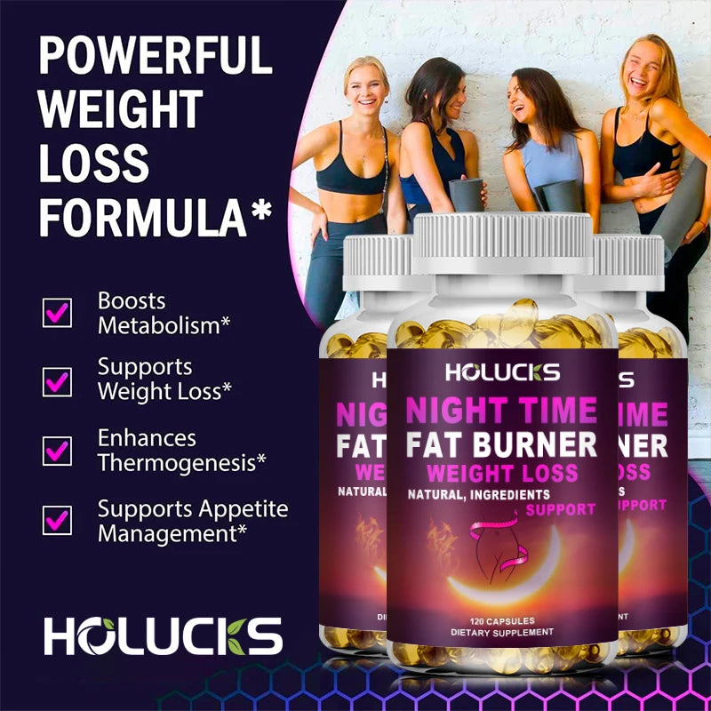 Night Time Fat Burner - Advanced Sleep & Weight Loss Capsules with White Kidney Bean & Garcinia Cambogia