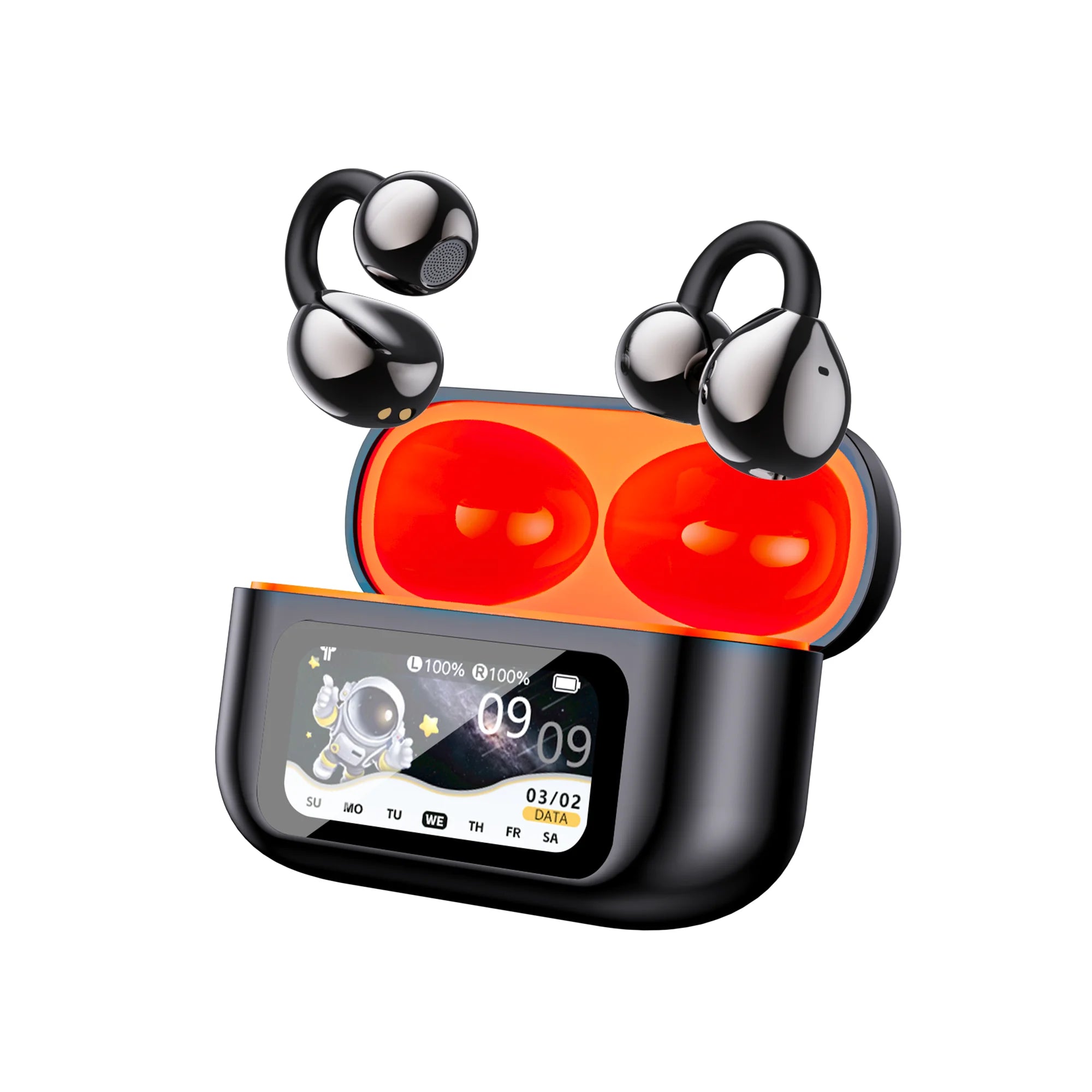 AI Translation Earbuds – True Wireless with ANC, LED Display & Wireless Charging Case