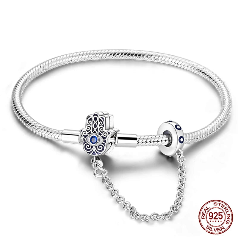 Silver Star Moon Clover Bracelet – DIY Charm Birthday Jewelry