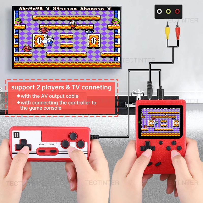Portable Retro Mini Game Console - 8-Bit Handheld with 500 Built-In Games
