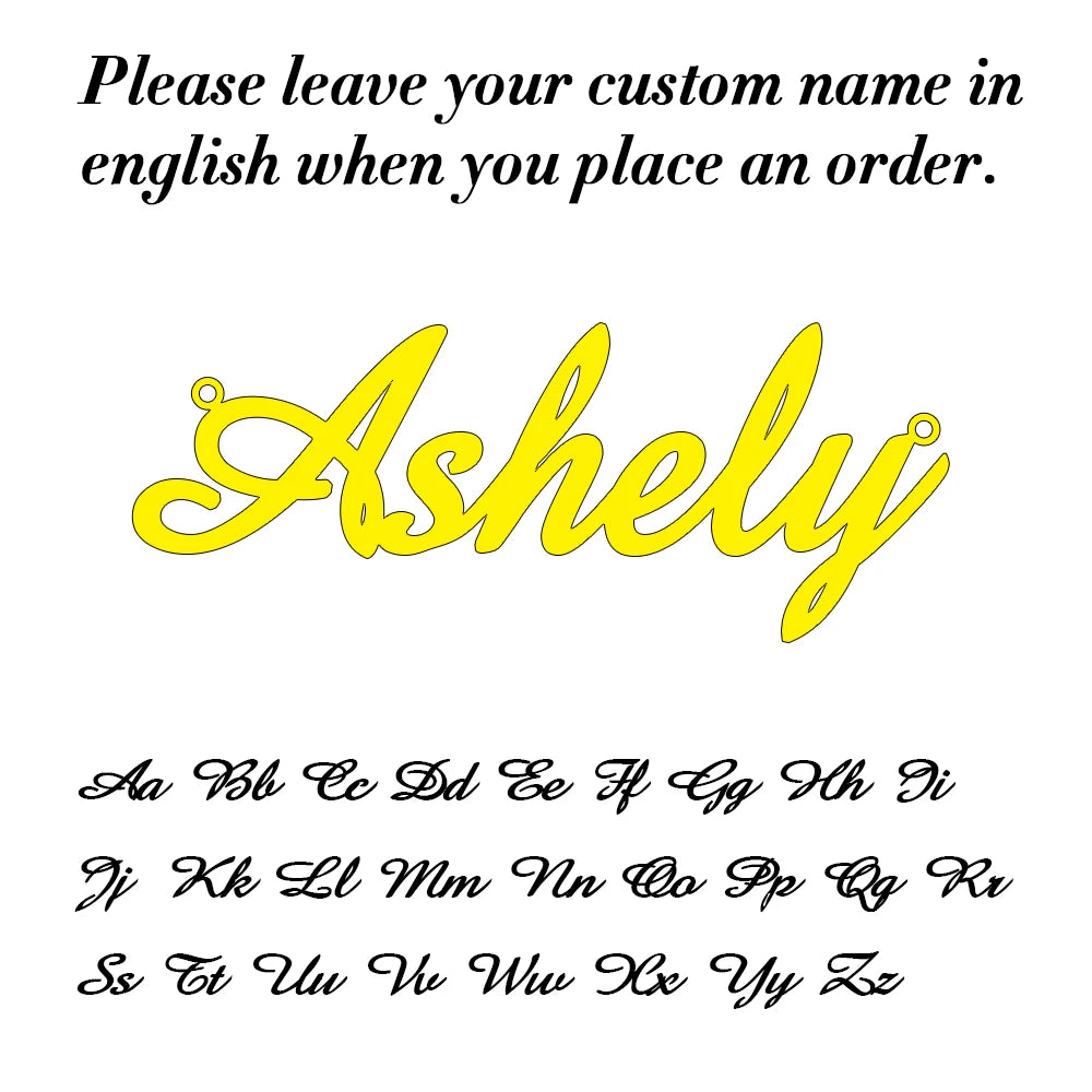 Custom Name Necklace – Personalized Cursive Pendant in Stainless Steel