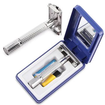 Professional Folding Straight Razor - Stainless Steel Barber Shaver with 10 Blades