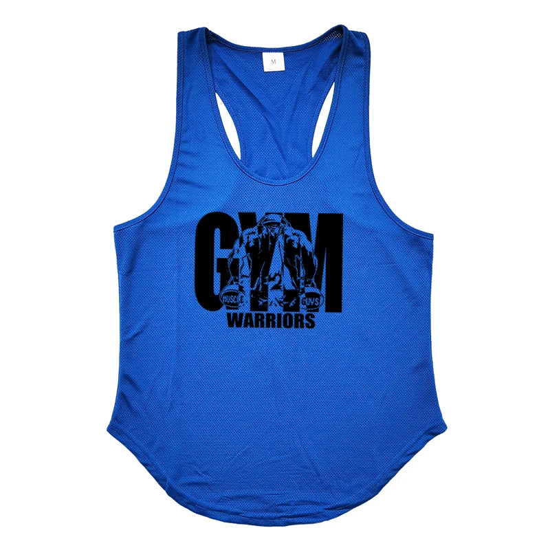Men's Gym Tank Top - Breathable Mesh Stringer Vest for Bodybuilding & Workout