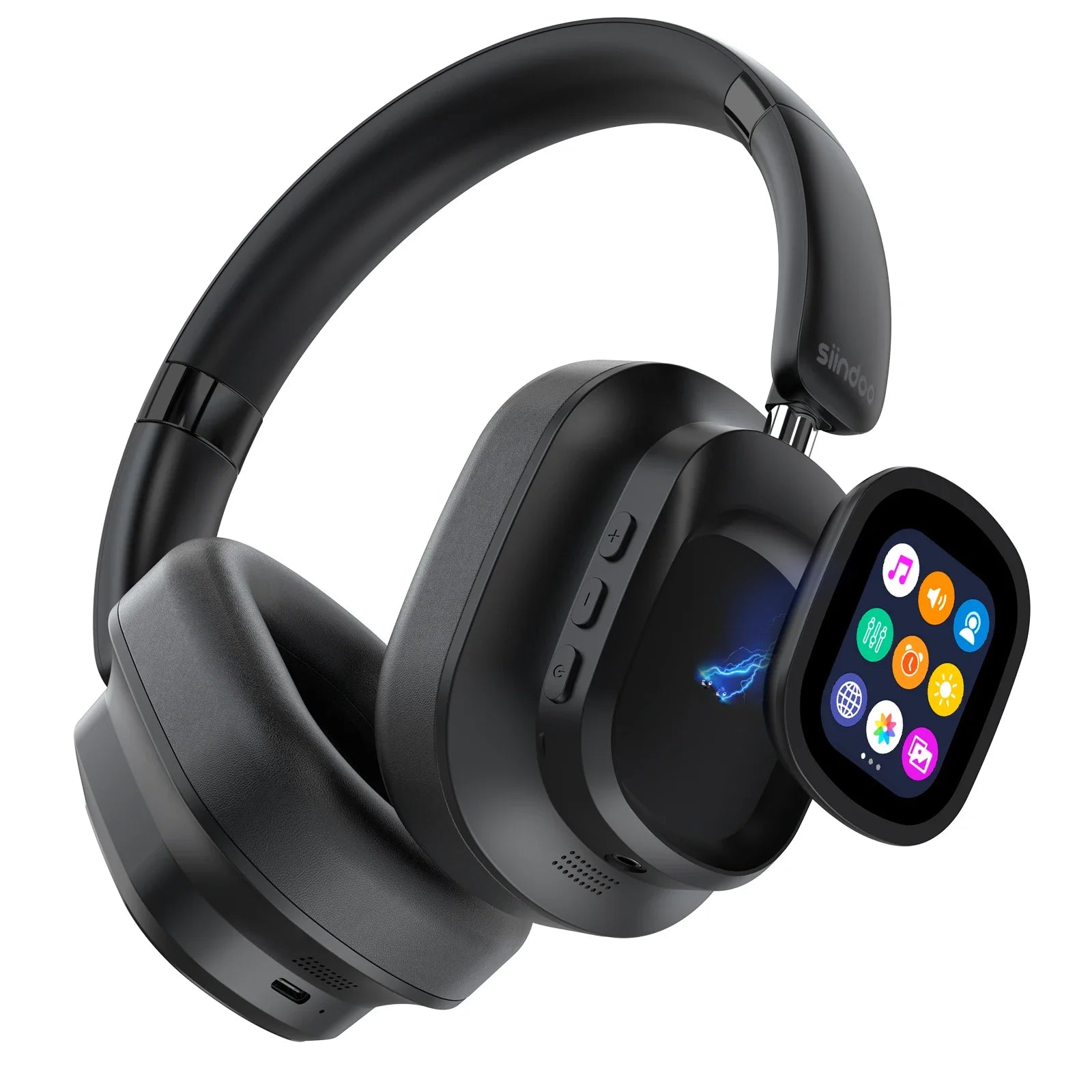 Hybrid ANC Headphones with AI Translator & LED Touch Screen - Wireless Premium Audio