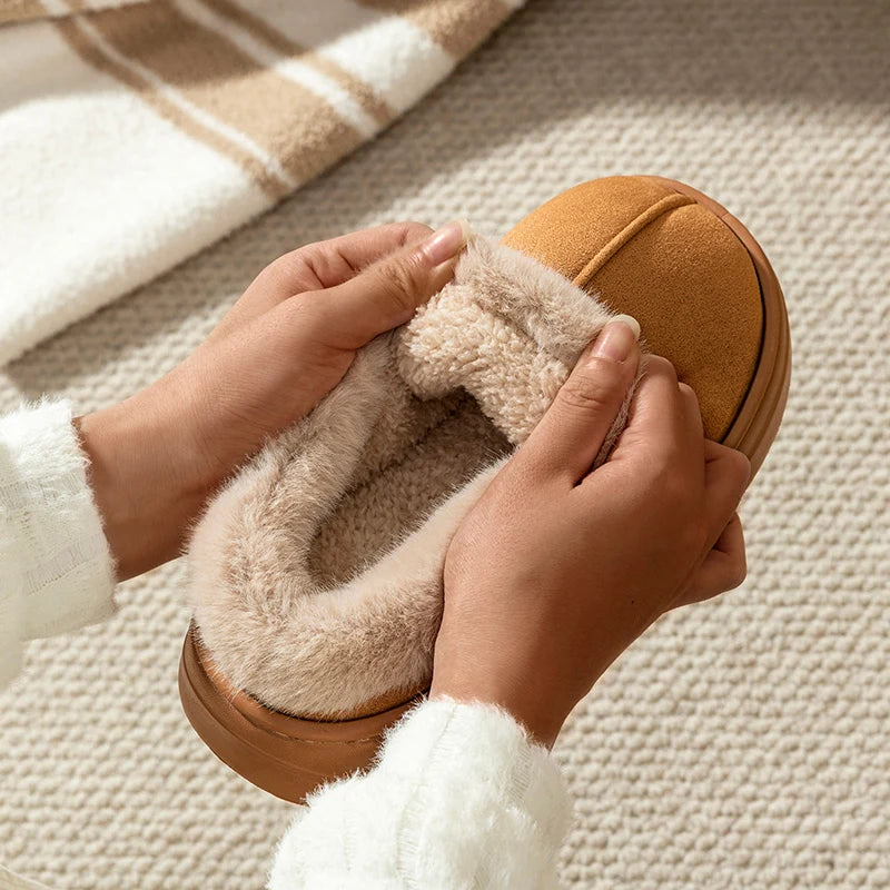 Women's Winter Slippers - Anti-Slip Indoor Outdoor Snow Boots with Thick Sole
