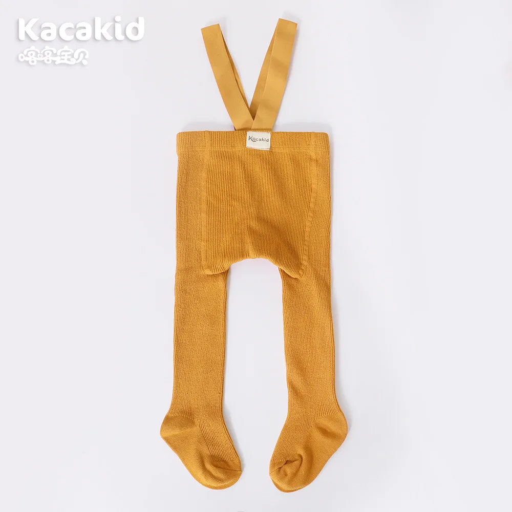 Christmas Baby Knit Suspender Tights 0-24M Infant Toddler High Waist Leggings