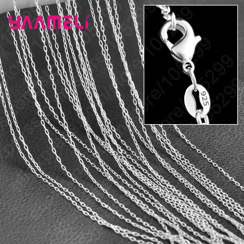 Sterling Silver Link Chain Necklace – Smooth Lobster Clasp Jewelry