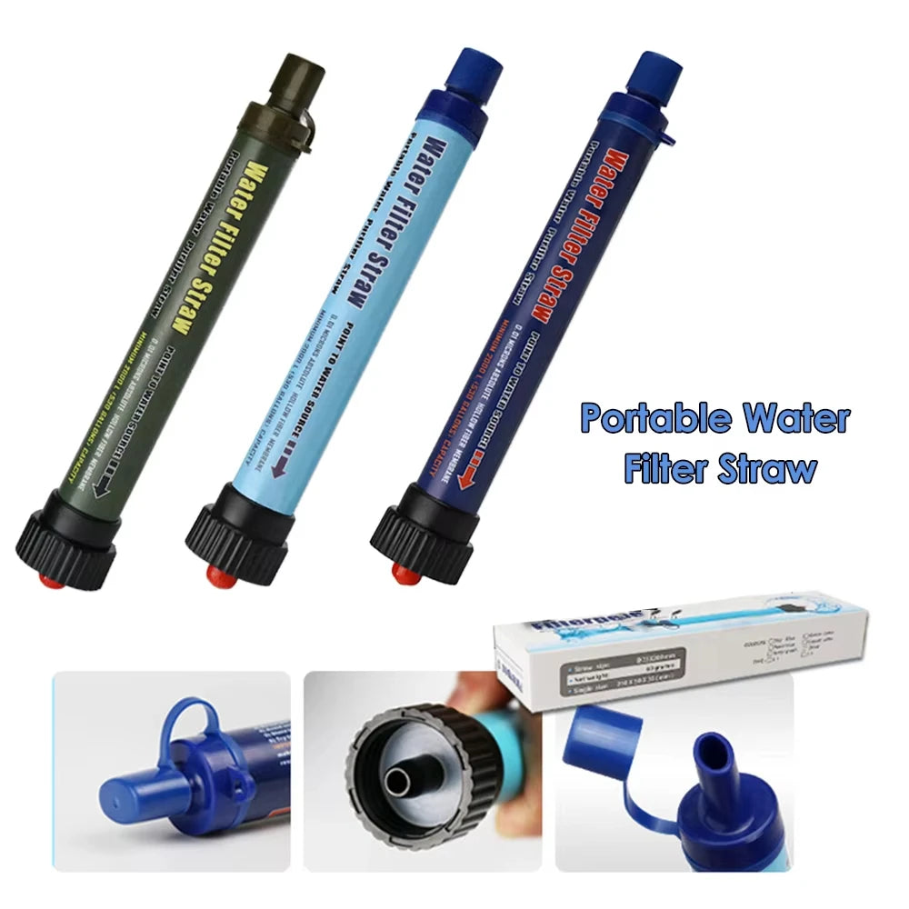 Portable Water Filter Straw - Emergency Survival Filtration System for Camping & Hiking