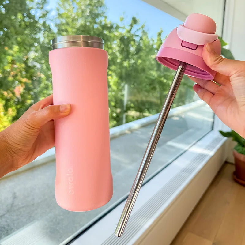 Koala Straw for Owala FreeSip - Stainless Steel Metal Reusable Straw for 24oz/32oz Bottles