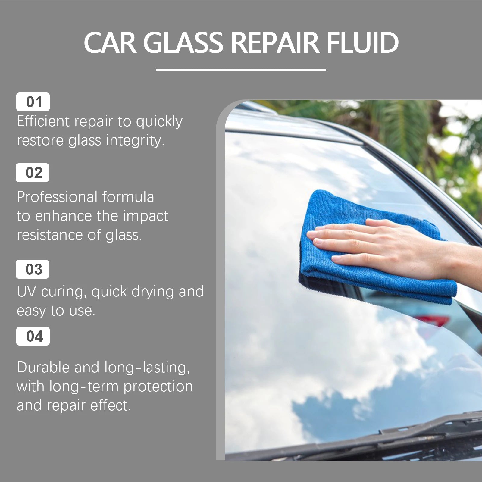 Car Windshield Repair Kit DIY Glue Quick Fix Car Glass Crack Repair Agent Chips Cracks Combined Repair for All Types of Glass