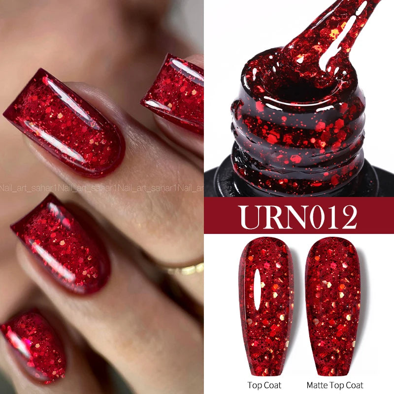 Dark Red Gel Nail Polish – Soak-Off LED/UV Gel Varnish for Salon & Home Use