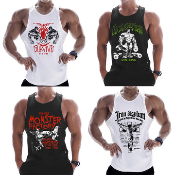 Men's Bodybuilding Tank Top - Cotton Muscle Shirt for Gym, Workout & Fitness