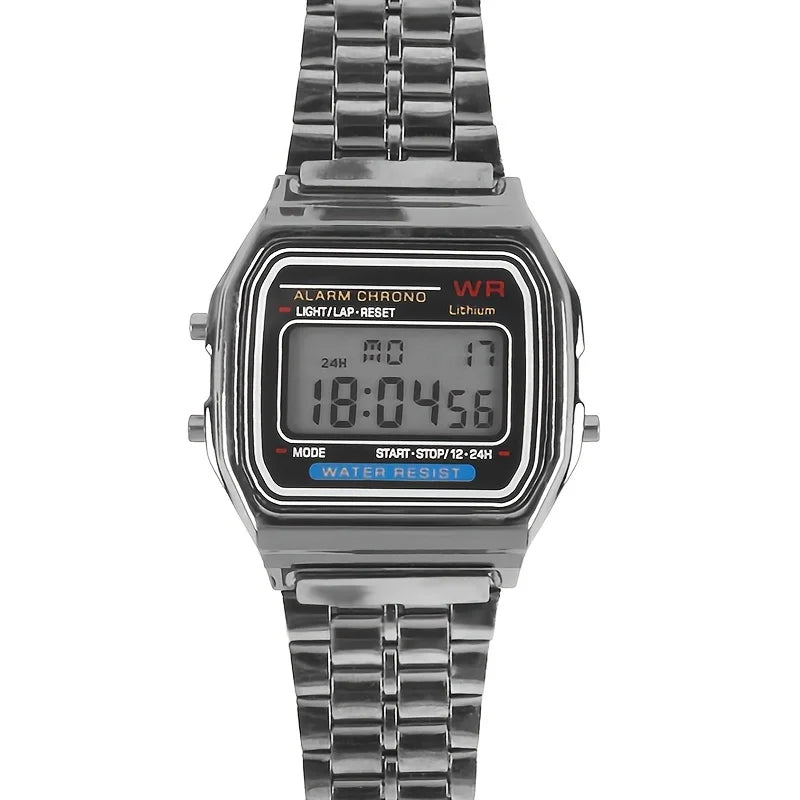 F91W Digital Sports Watch - LED Multi-Function Steel Band Watch for Men & Women
