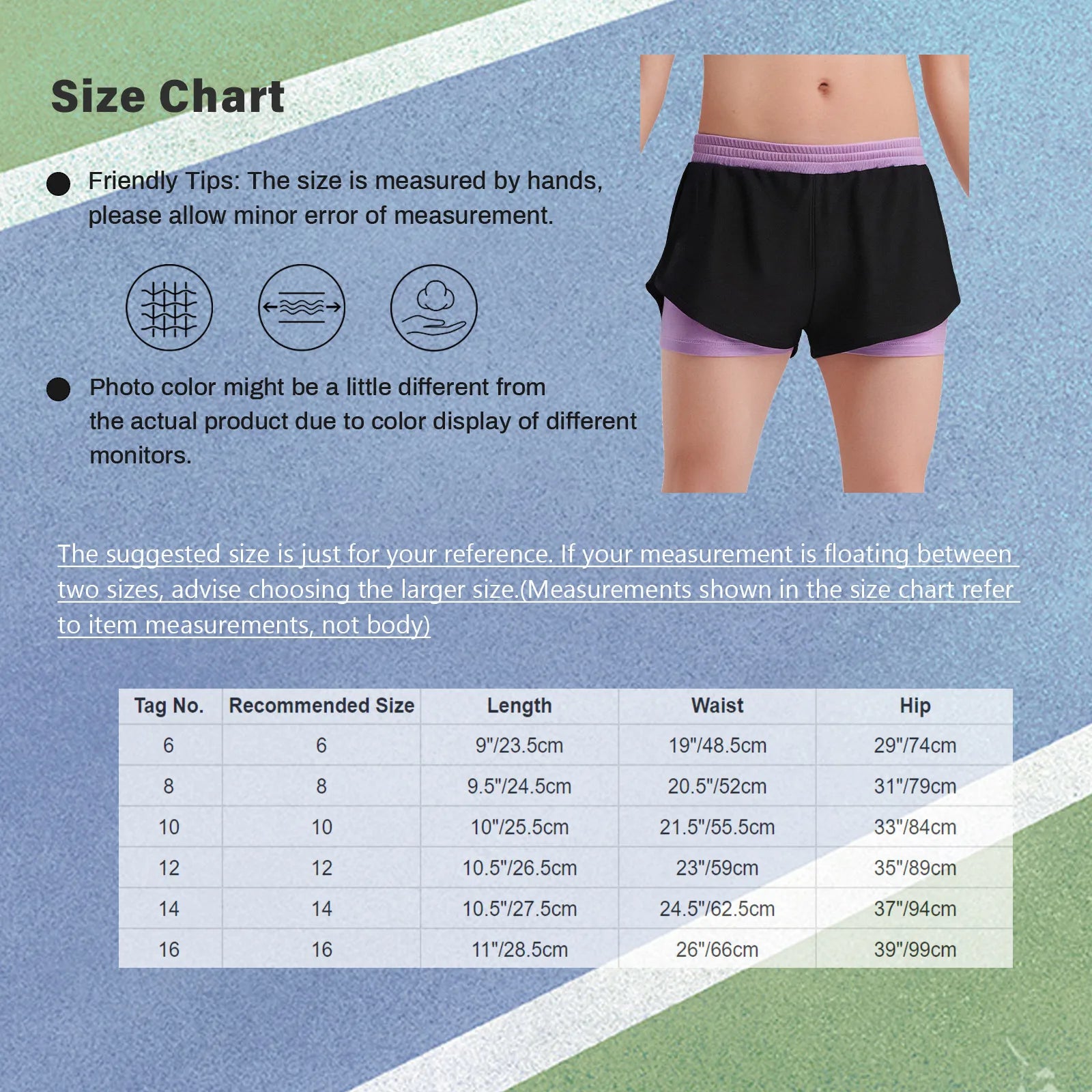 Girls Athletic Shorts - Double-Layer Sports Shorts for Yoga, Running & Workout (Ages 4-14)