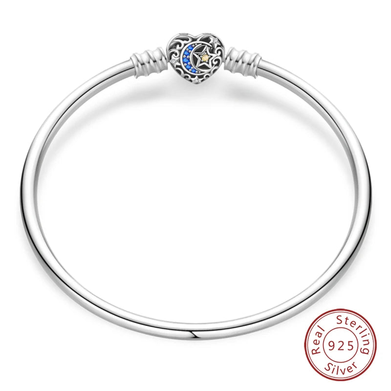 Silver Star Moon Clover Bracelet – DIY Charm Birthday Jewelry
