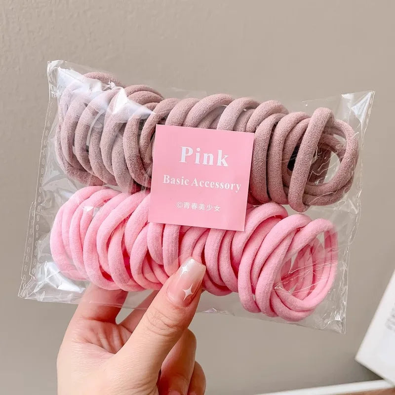 Colorful Elastic Hair Rope – Ponytail Scrunchie Set for Girls | Outdoor & Casual Wear