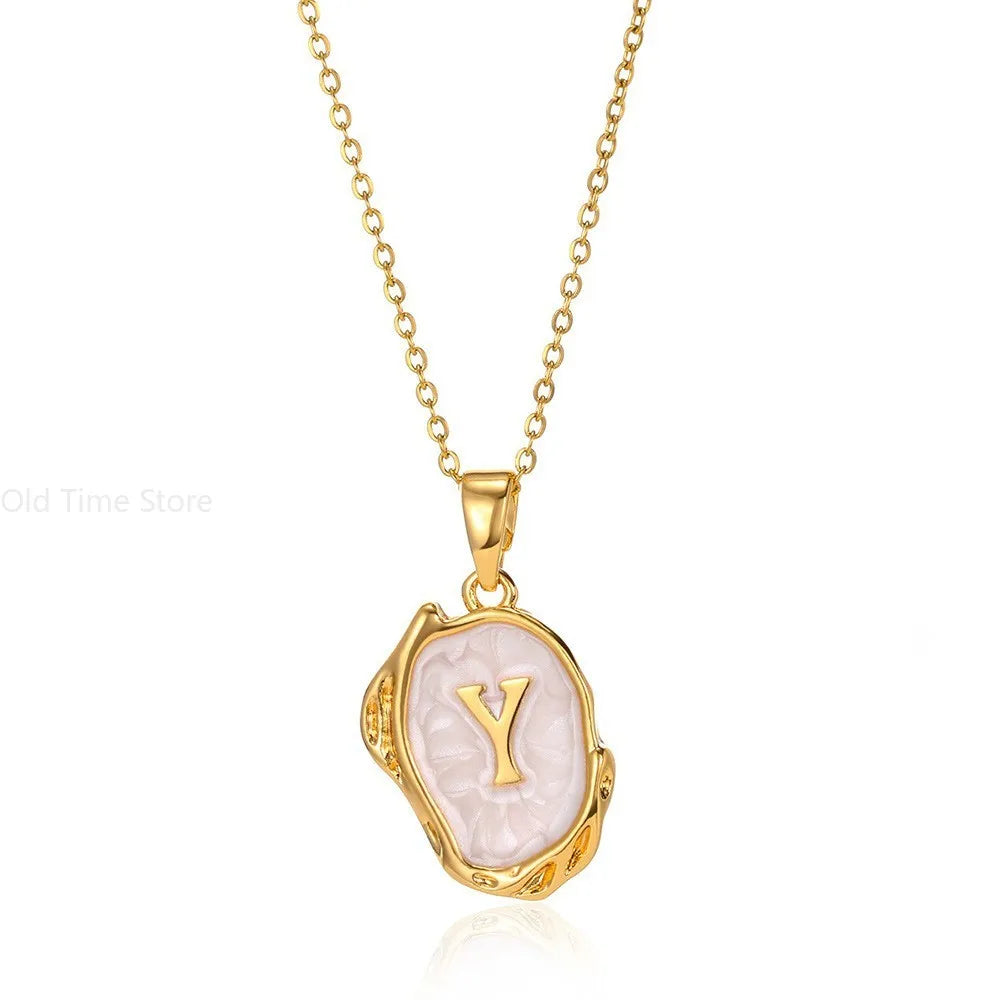 Alphabet Initial Necklace – Stainless Steel Jewelry