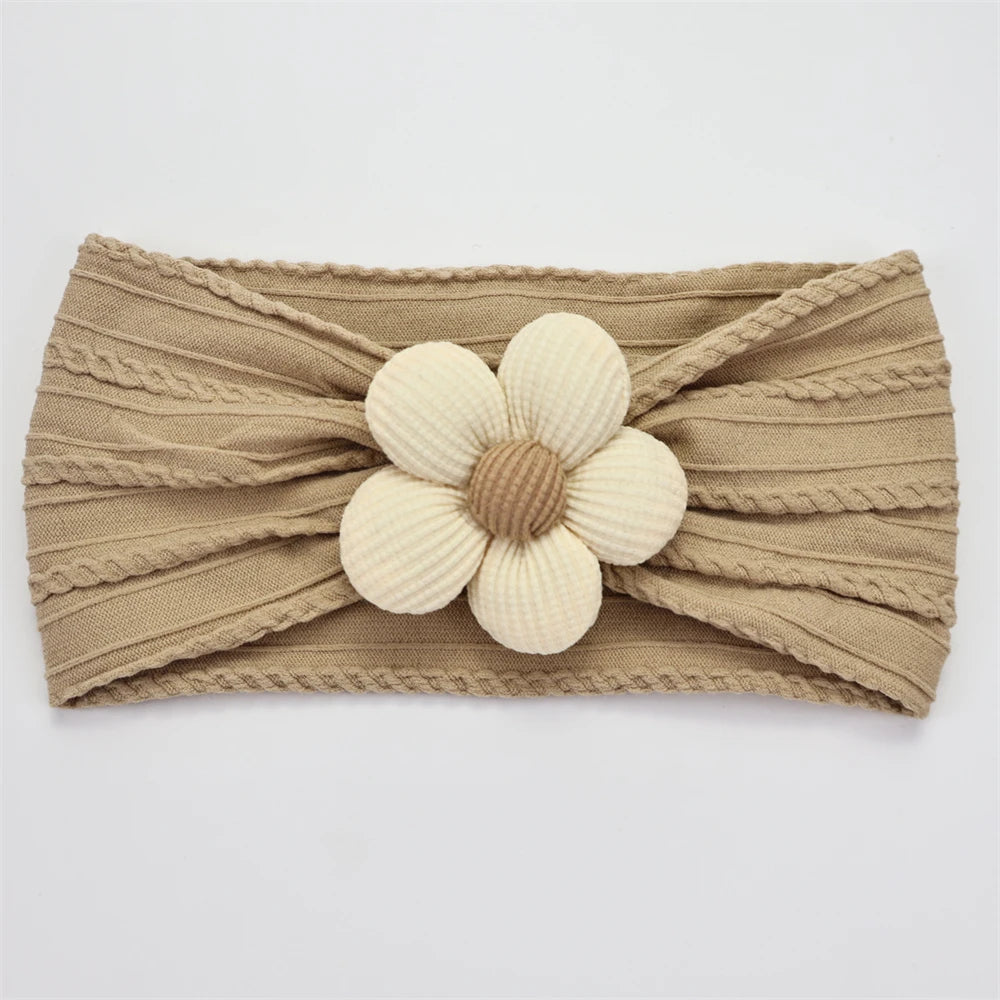 Flower Nylon Girl Hairband – Soft Elastic Baby Headband