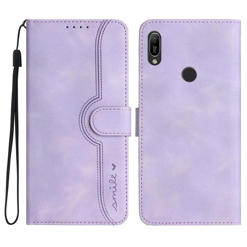 Huawei Wallet Case - Flip Leather Cover with Card Holder & Stand for P Smart, Y Series