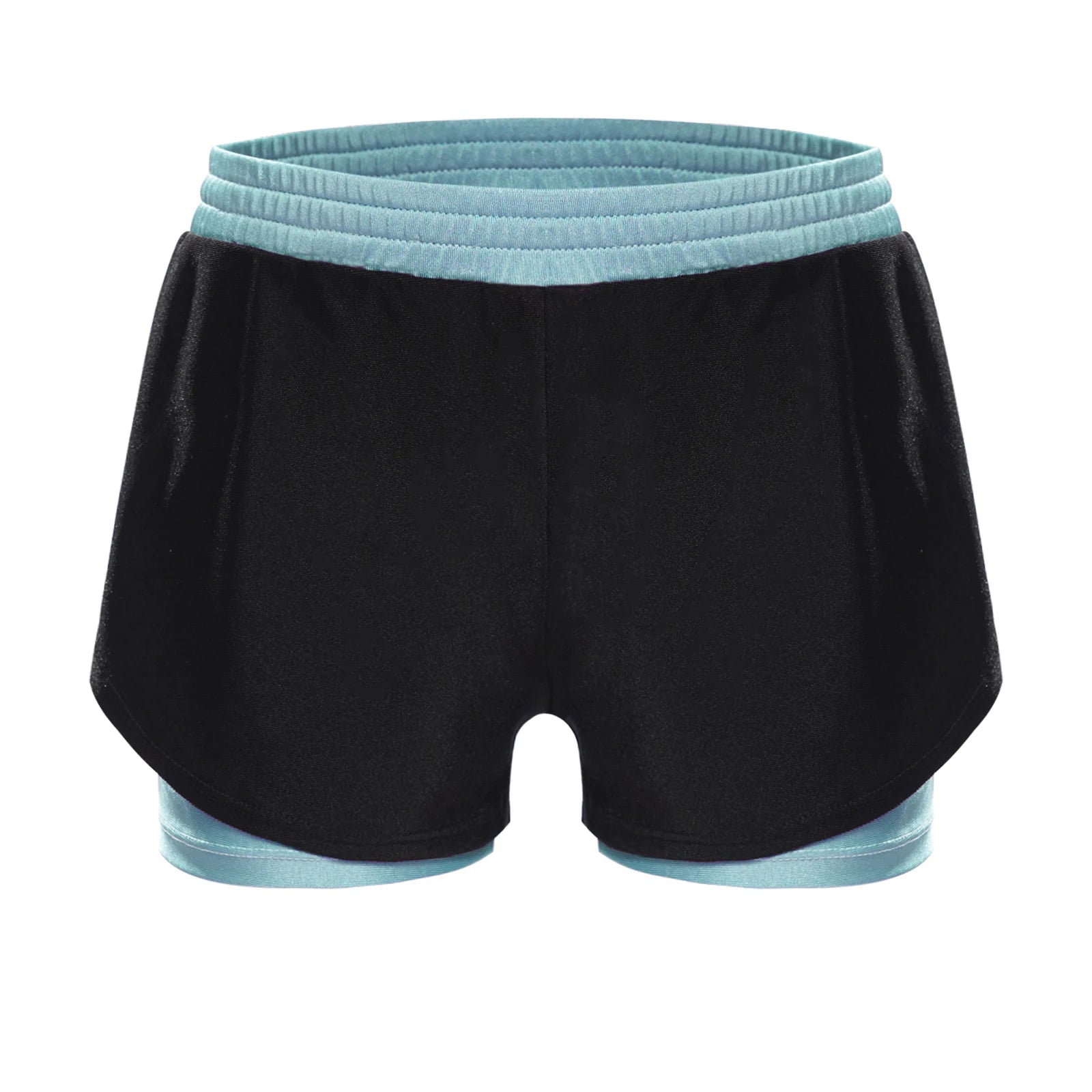 Girls Athletic Shorts - Double-Layer Sports Shorts for Yoga, Running & Workout (Ages 4-14)