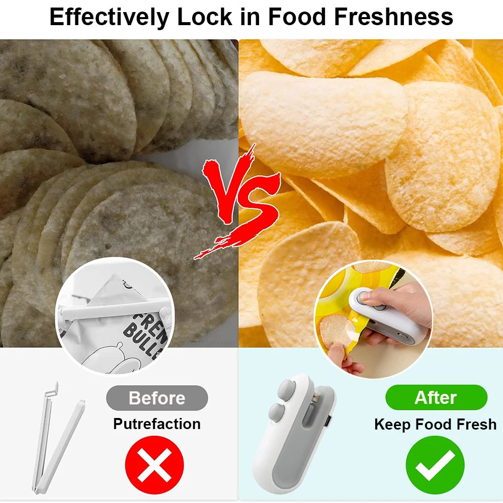 Mini Heat Bag Sealing Machine - Handheld Food Sealer for Plastic Bags