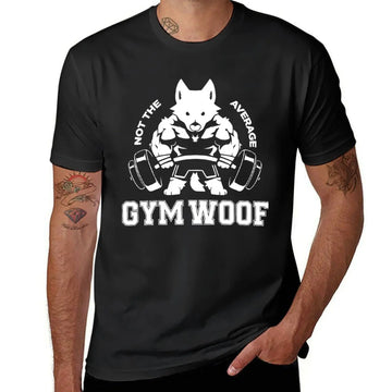 Men's "Gym Woof" Graphic Workout T-Shirt - Cotton Casual Tee